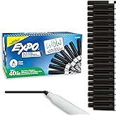 EXPO Dry Erase Markers, Low Odor Ink, Black, Fine Tip, 40 Count - Whiteboard, Calendar, Organization, Essential Supplies for 