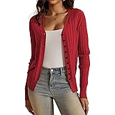 VOIANLIMO Women's Cardigan Button Down Casual Lightweight Open Front Cardigans Sweaters for Women