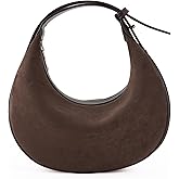 Suede Crossbody Bag for Women, Crescent Shoulder Bag Trendy Tote Handbags, Vintage Hobo Handbag Purses with Adjustable Strap