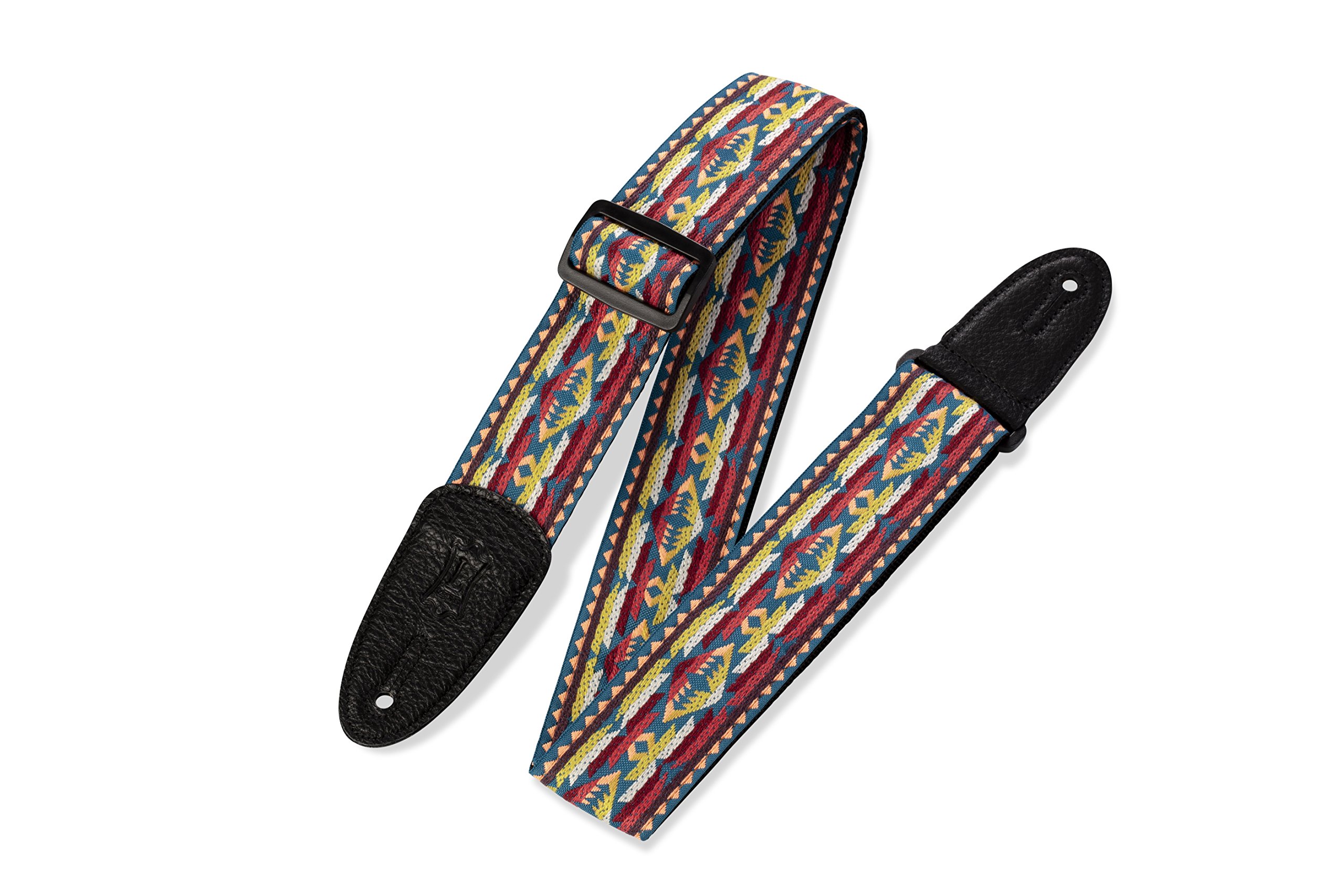 Levy's Leathers M8HT-22 60's Style Hootenanny Jacquard Weave with Leather Back Strap, 2-Inch