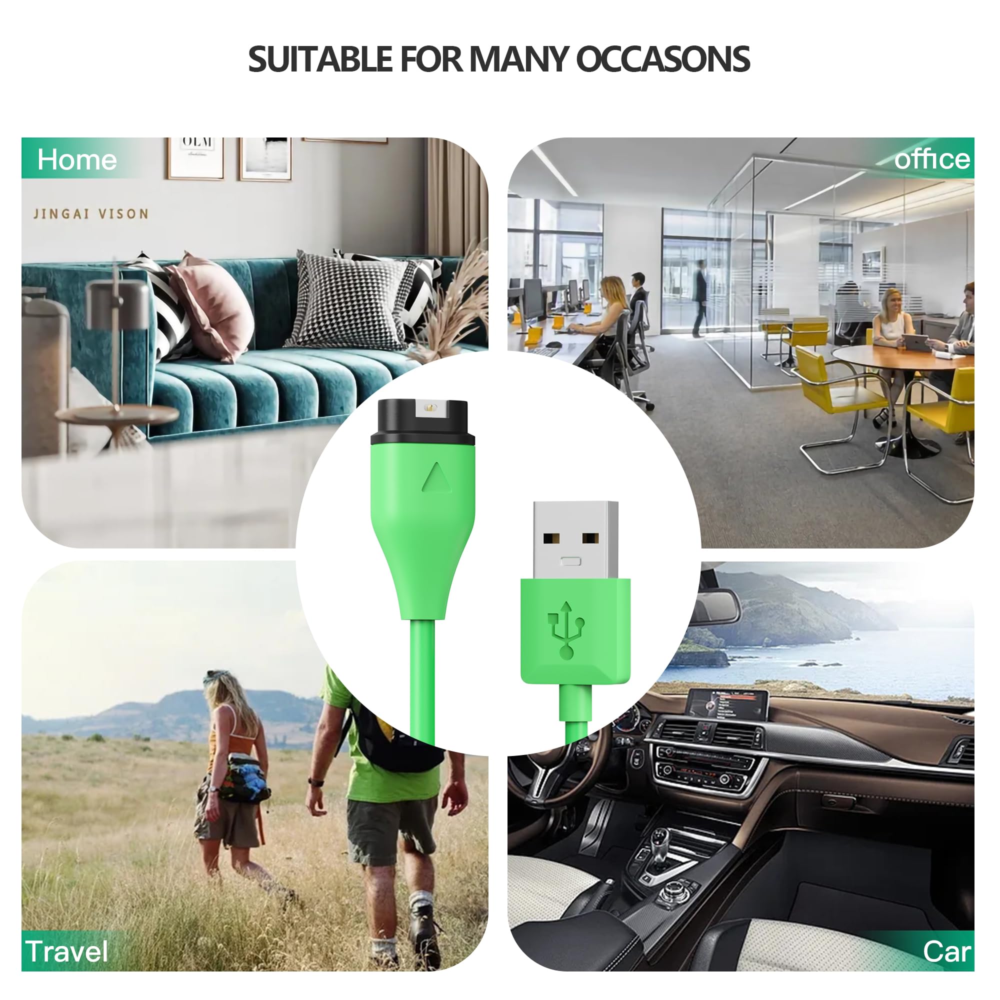 AWINNER Compatible with Garmin Watch Charger Cable (USB A -2 Pack)