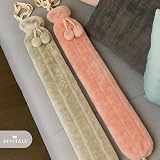 Revitale Extra Long Hot Water Bottle 72cm 2L with Faux Fur Pom Pom Cover Slate view 7