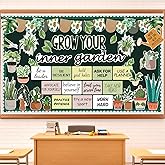 Amazon.com: 78 Pcs Greenery Classroom Bulletin Board Decorations ...