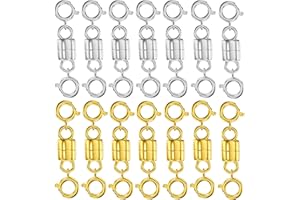 Clysoru Magnetic Necklace Clasps and Closures 14k Gold and Silver Two Spring Clasps Beads Chain Extender Necklaces Bracelet Safety Magnetic Locking Jewelry Clasp Converter (Silvery White)