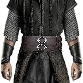 HiiFeuer Viking Wide Belt, Medieval Faux Leather Armor Belt, Knight Corset Belt, LARP Halloween Costume