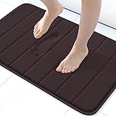 Buganda Memory Foam Bath Mat, 30" x 20", Ultra Soft and Non-Slip Bathroom Rugs, Water Absorbent and Machine Washable Bath Rug for Bathroom, Shower, and Tub, Brown
