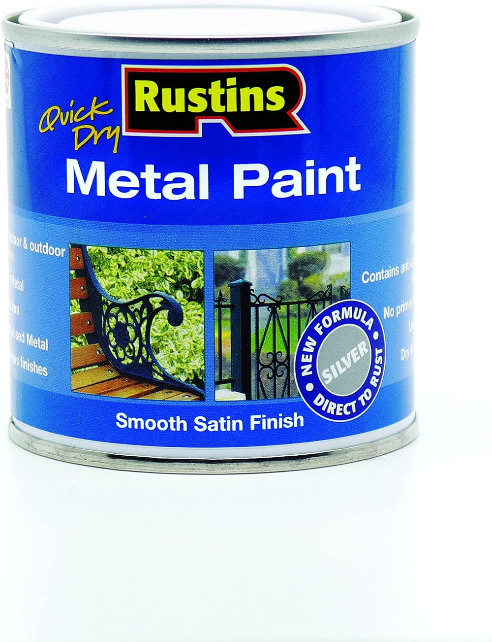 Rustins MPSR250 250ml Metal Paint Silver Brand New Durable Finish
