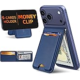 ExtreLife For Magsafe Wallet with Money Clip, Strongest Magnetic Wallet for iPhone 17/16/15/14/13/12 Series, Adjustable Stand, ID Window, 5 Card Holder, RFID Blocking, Not for 13/12 Mini, Navy Blue