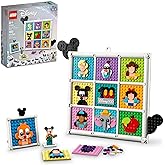 LEGO Disney Classic 100 Years of Disney Animation Icons 43221 Buildable Disney Toy with Mickey Mouse Minifigure, Classic Disney Wall Art, Fun Toys for Kids Ages 6+