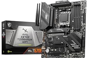 MSI MAG X670E Tomahawk WiFi Gaming Motherboard (AMD Ryzen 9000/8000/7000 Series Processors, AM5, DDR5, PCIe 5.0, SATA 6Gb/s, M.2, USB 3.2 Gen 2, Wi-Fi 6E, Bluetooth 5.3, 2.5Gbps LAN, HDMI/DP, ATX)