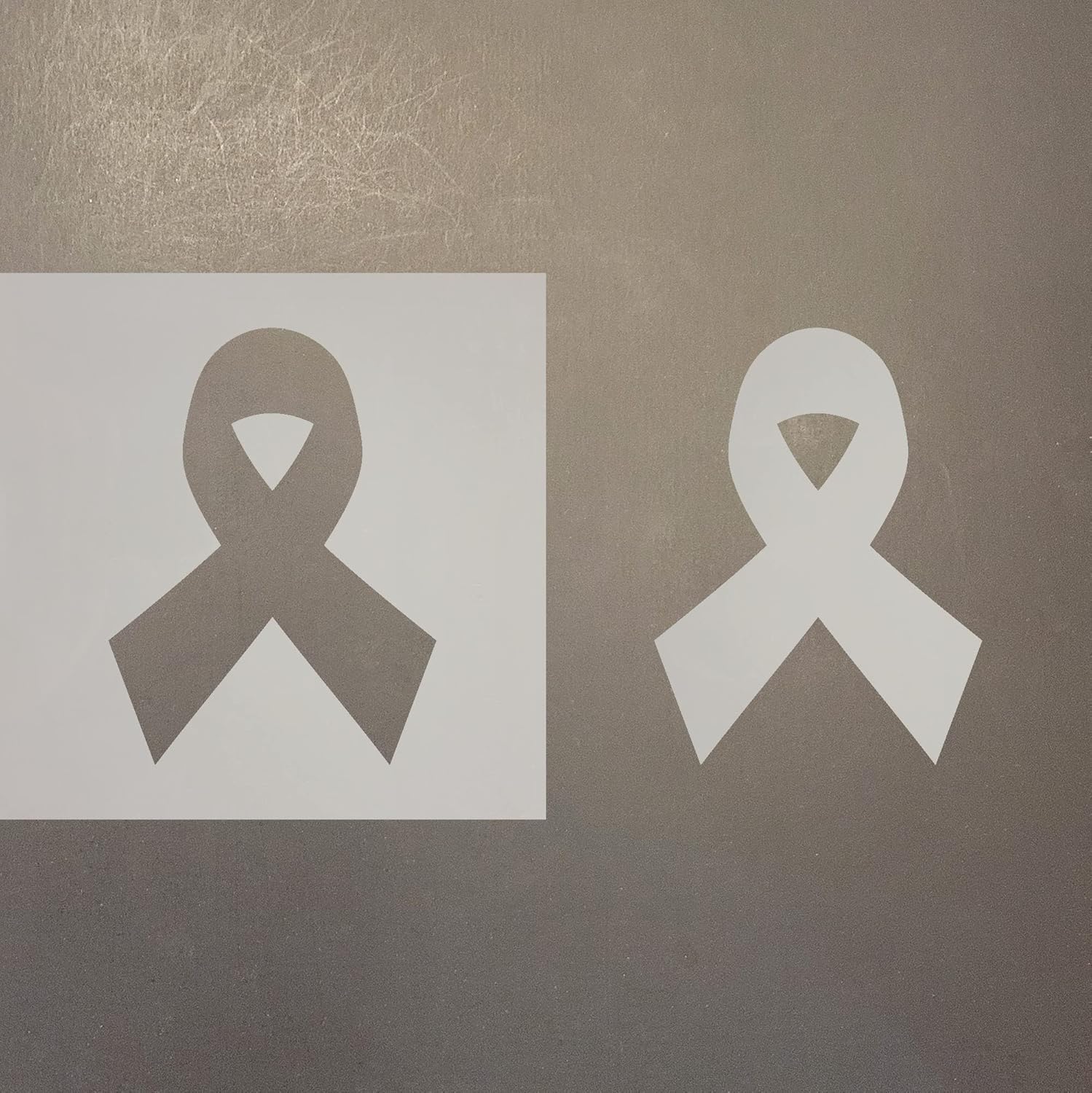 Mixed Media - Cancer Ribbon Reusable Mylar Stencil - Art Craft Supplies 4 Inch