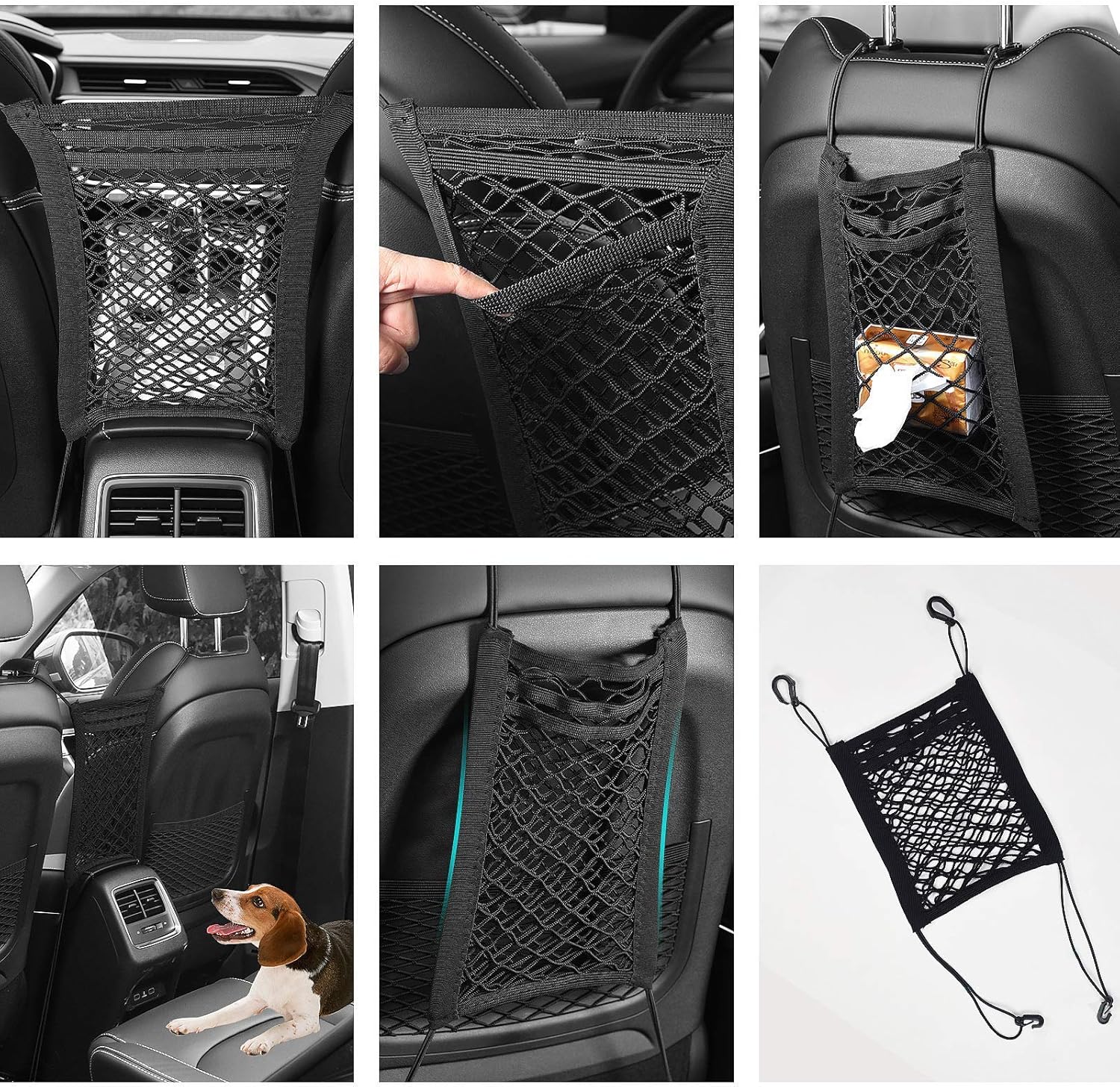 Bestdoggo Car Dog Barrier for Dogs Net Barrier 3 Layers Car Mesh Organizer, Car Divider, Dog Car Accessories, Pet Barrier, Design for Safety of Driving with Children & Pets Dog Barrier SUV(Black) : Pet Supplies