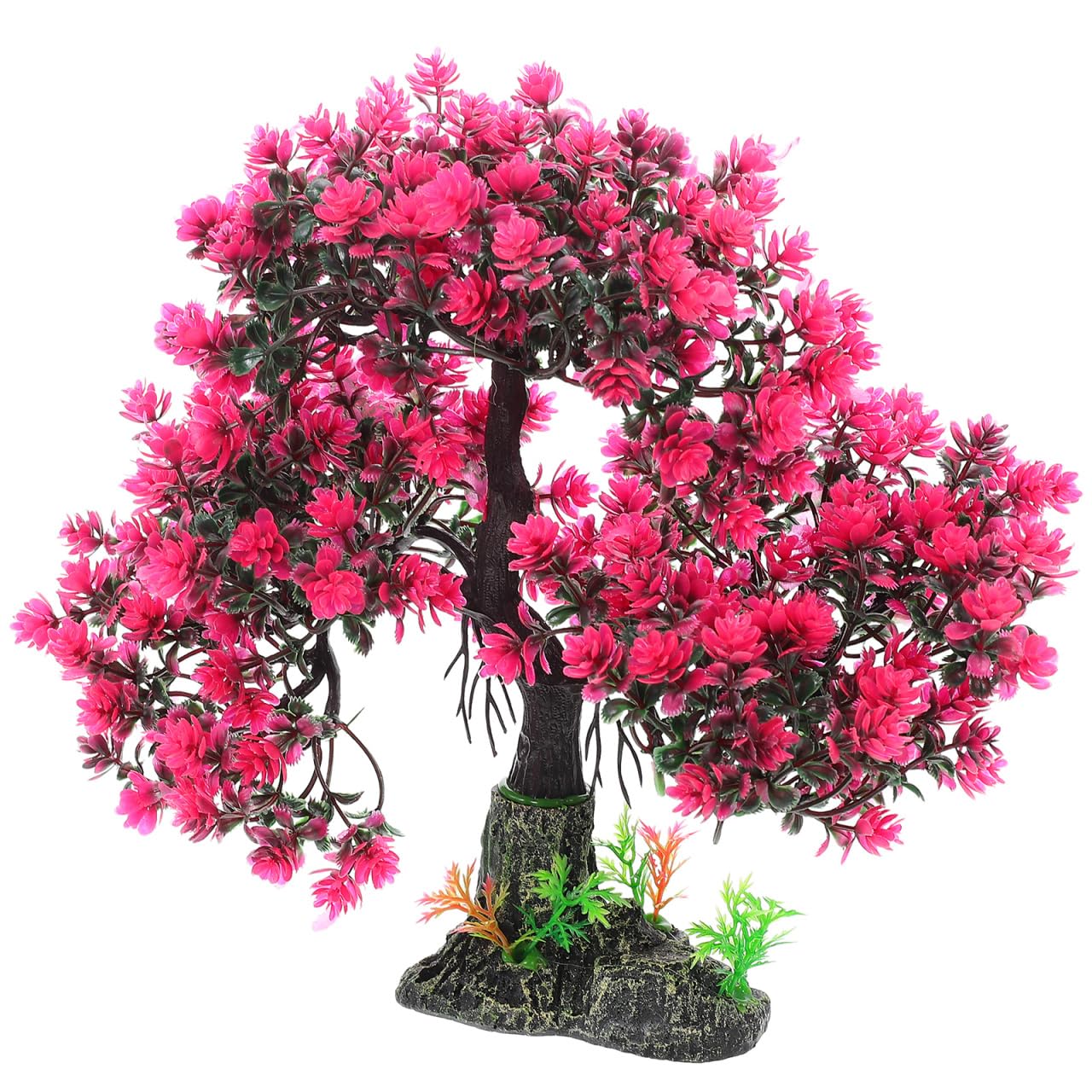 Yardwe Fish Tank Landscaping Tree Artificial Bonsai Potted Plants Artificial Decor Desktop Accessories Zen Garden Flower Resin Log Tree Branch Simulated Tree Landscape Decor Red Aircraft