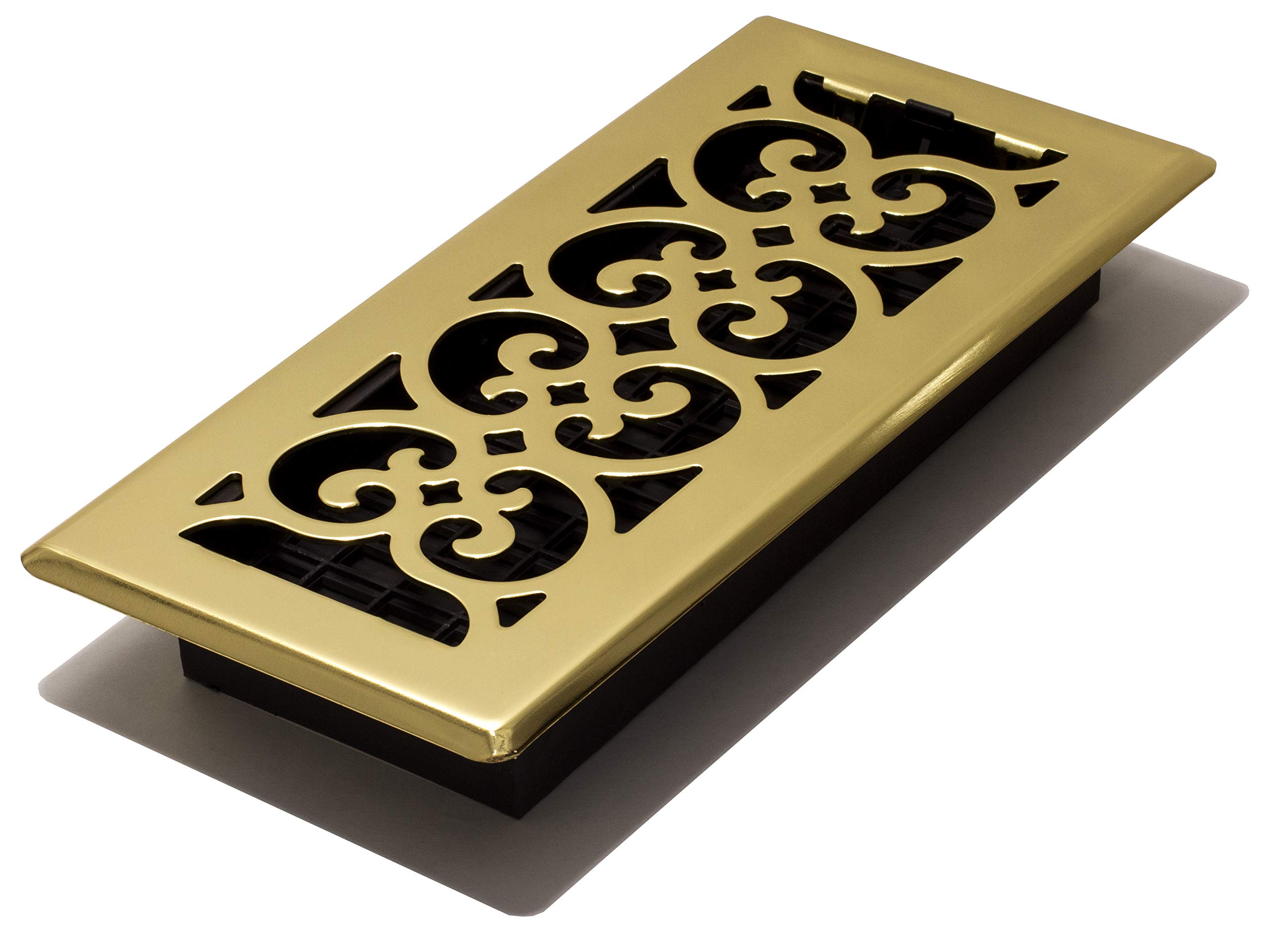 Decor Grates 4-Inch by 10-Inch Scroll Floor Register, braun, SPH410, 29.21 x 13.97 x 3.51 cm