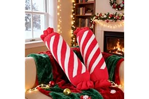 Lanpn Christmas Candy Pillows Set of 2, Christmas Decoration Winter Throw Pillows Soft Fleece Sherpa Cute Long Candy Lollipop Peppermint Cushion for Sofa Bedroom Xmas Decor (27x7 inch, Red)
