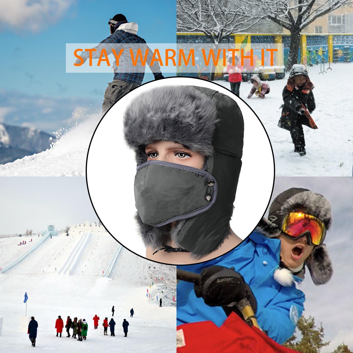 Odema Unisex Nylon Russian Style Winter Ear Flap Hat Camouflage One Size : Clothing