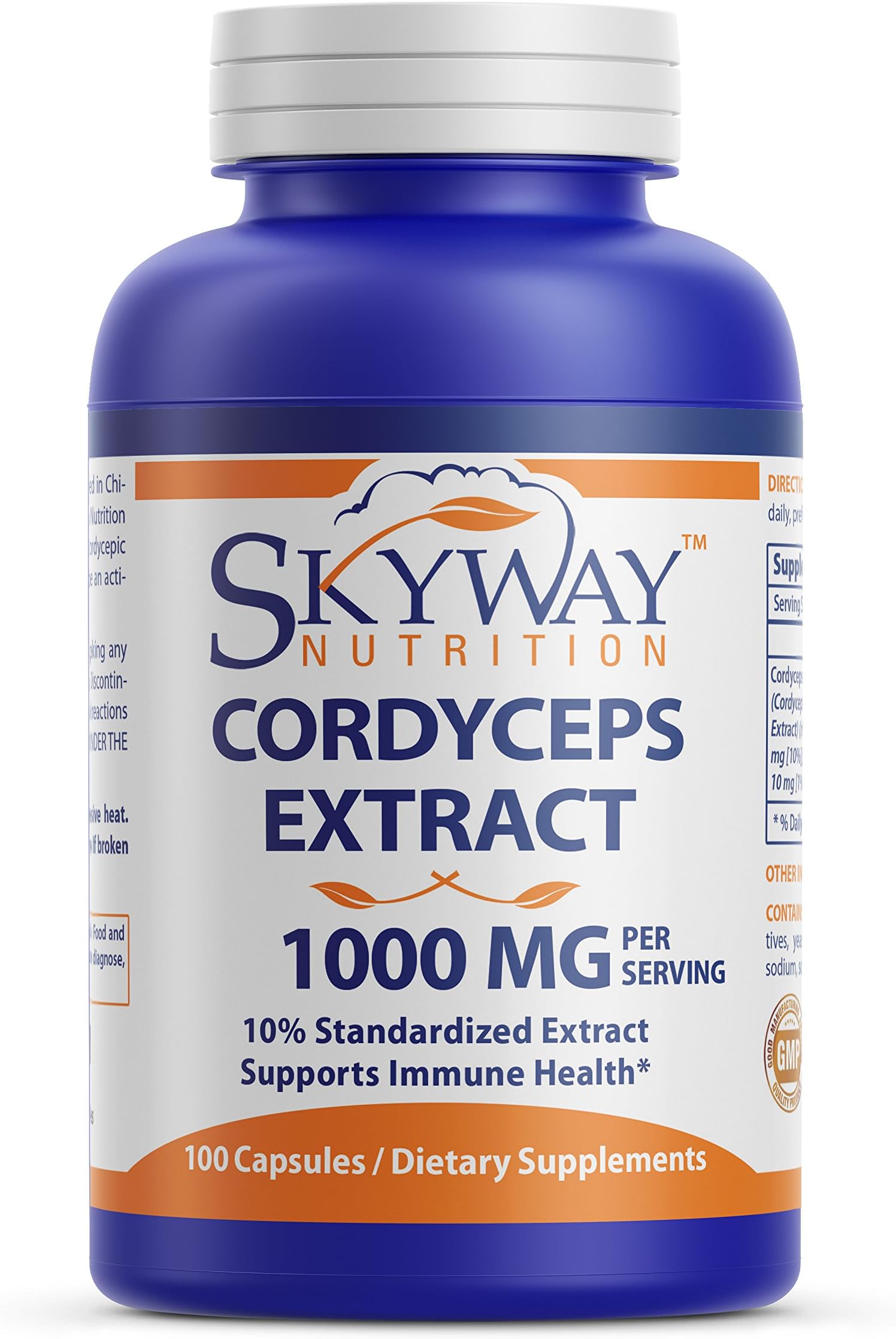 Skyway Nutrition Cordyceps Mushroom Extract 1000mg/Serving 100 Capsules