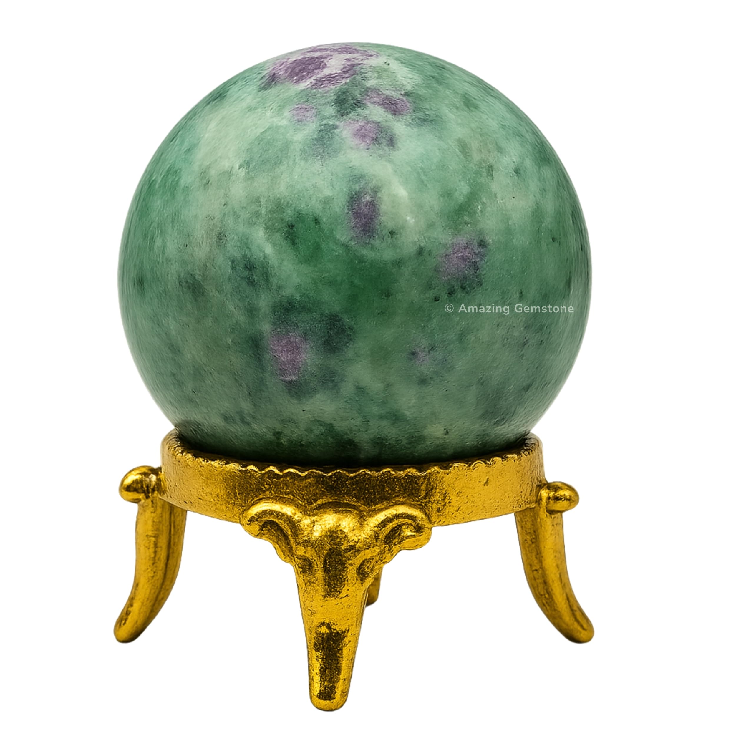 Photo 1 of Amazing Gemstone Ruby Fuchsite Crystal Ball with Stand - 2 Inches Crystal Sphere Meditation Balls for Witchcraft and Decorative Balls