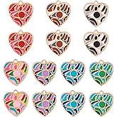 FASHEWELRY 14pcs Enamel Eyes Heart Charm Alloy Enamel Heart Pendants Jewelry Charms Valentine's Day Love Enamel Charms Lucky Charms for Jewelry Making DIY Necklace Bracelet Earring Craft Supplies
