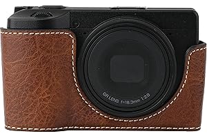 BMAOLLONGB GR IV Case, Handmade PU Leather Half Camera Case Bag Cover Bottom Opening Version for Ricoh GR IV III With Hand St