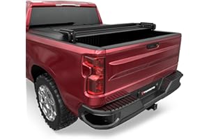 TITANICMOTOR Soft Quad Fold Truck Bed Tonneau Cover Compatible for 2014-2018 Chevy Silverado/GMC Sierra 1500, 2015-2018 Silverado/Sierra 2500 3500 HD, Quadfold 6.5 ft Fleetside Truck Tonneau Covers