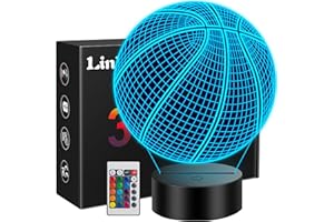 Linkax Valentines Day Gifts for Kids Teens Boys, Basketball Gifts for Boys, 3D Illusion Lamp Kids Night Light, Boy Toys for Ages 8-13, Birthday Gifts for Boys 8-13+ Year Old Sport Fan Room Decor