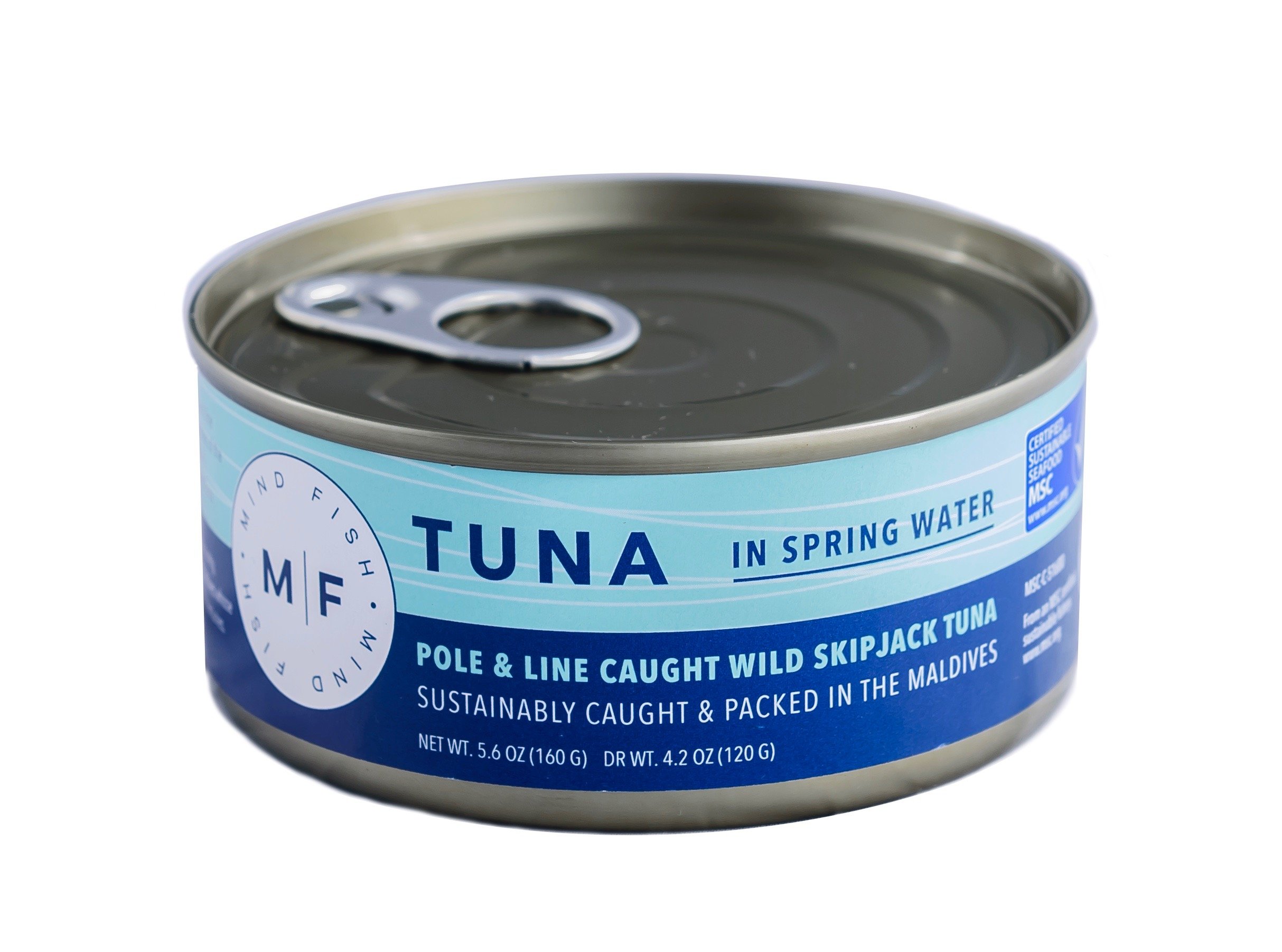 6 Pack Pole And Line Caught Wild Skipjack Tuna In Spring Water on