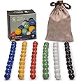 Yellow Mountain Imports 60 Pieces Chinese Checkers Marbles Set with Solid Colors - 16 Millimeters