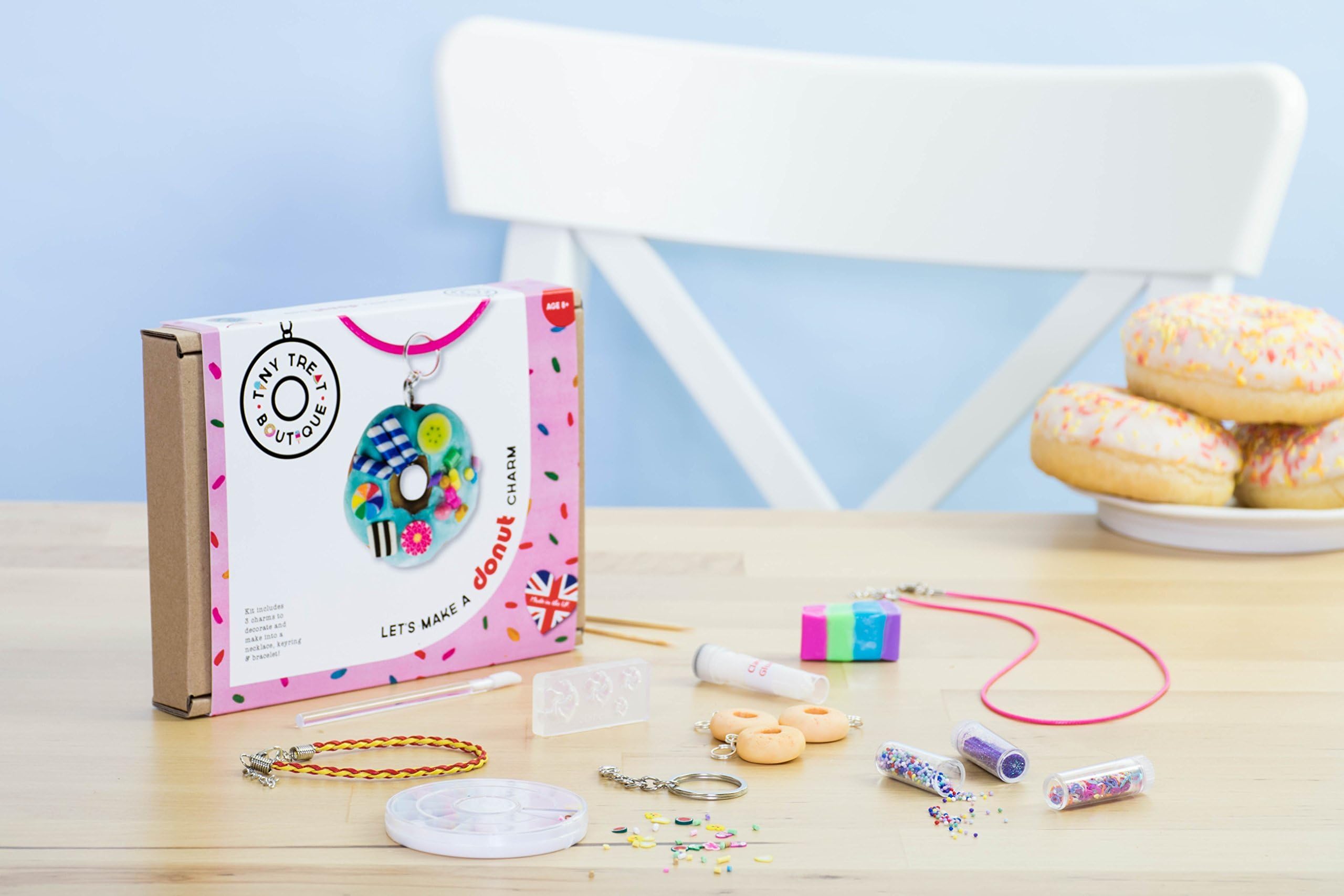Donut Jewellery Craft Kit. Kids Jewellery Making Kit. Stocking Filler. Birthday Present for Girl. Gift for Teenager