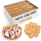 Waffle Chips for Ice Cream Nachos - Waffle Cone Chips - 1,000 count | 1,000 Crispy Round Waffle Chip for Ice Cream Nachos &amp; Dessert Nachos - Waffle Cookies - Round Wafer Chips - Bulk