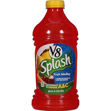 amazon com v8 splash fruit medley 64 ounce pack of 4 vegetable juices grocery gourmet food v8 splash fruit medley 64 ounce pack of 4