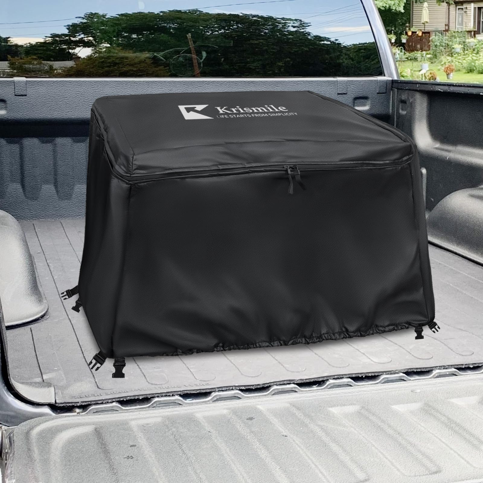 Photo 1 of Krismile 5th Wheel Hitch Cover with Plush Lining,Heavy Duty Waterproof Anti-UV Fifth Wheel Trailer Hitch Cover,for RVK3500,RVK3300,RVK3700,RVK3775 Models(Only Cover,Black)