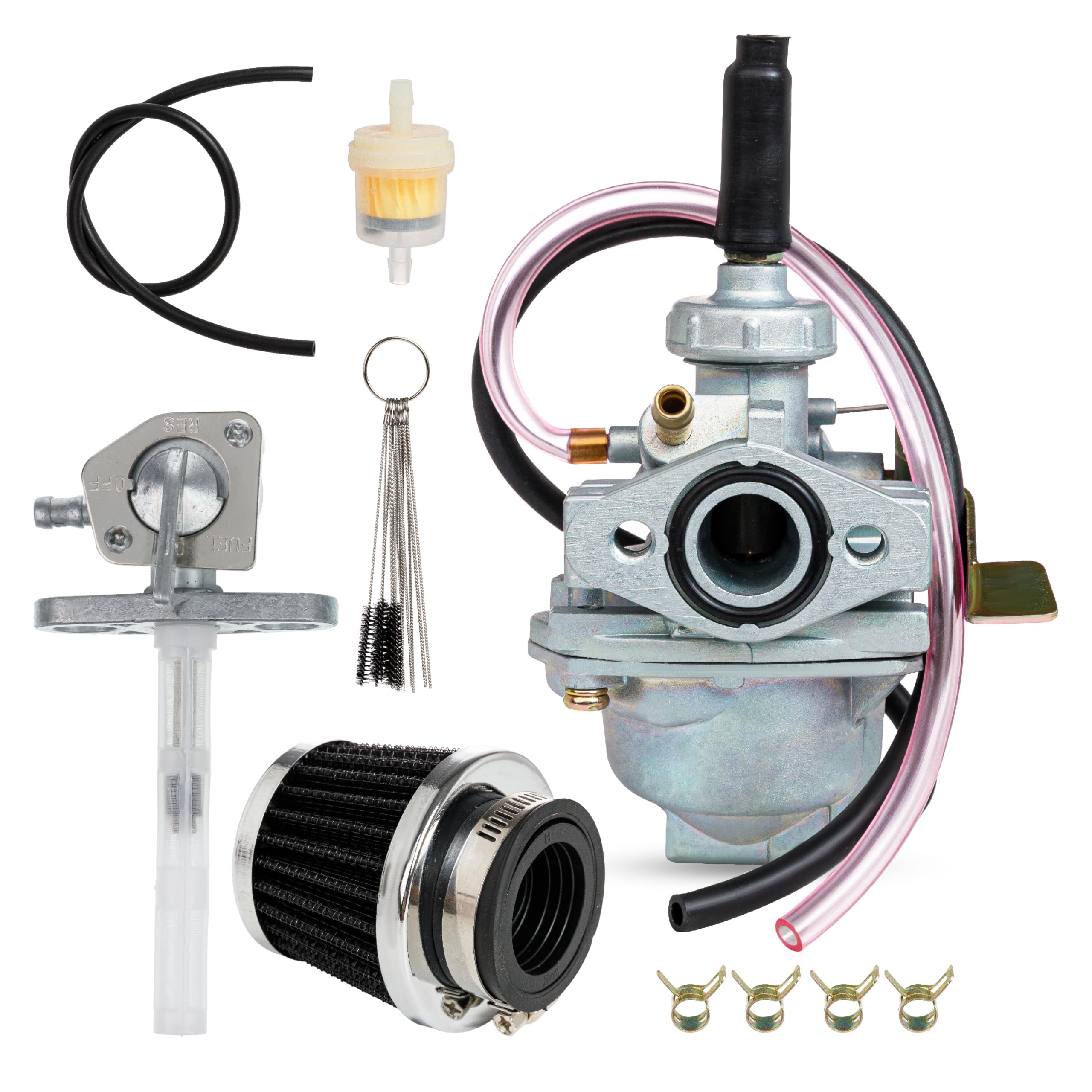 View 1 of [Upgraded] Carburetor Kit for Honda CRF50F 2004-2012 Honda Z50RD 1986, Z50R 1979-1999, Z50A 1972-1978 Mini Trail 50 Mini Bike Carb and more - Carburetor Kit with Air Filter & Fuel Valve Petcock