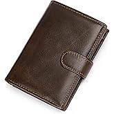 GAEKEAO Mens Wallet Large Capacity Genuine Leather RFID Blocking Bifold Wallets for Men with Coin Pocket 3 ID Windows