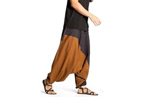 THE VESHTI COMPANY Travel Hippie Parachute Pants for Men, Baggy Flowy Pants Lounge Yoga Harem Boho Music Festival Dance Pant