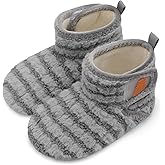 BARERUN Toddler Slippers Girls Boys House Shoes Baby Winter Booties Plush Cozy Kids House Slipper Warm Lightweight Infant Walking Shoes Socks