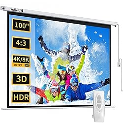 WASJOYE Motorised Projector Screen 100" - 4:3