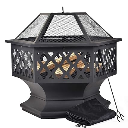 Leisure Zone Outdoor Large Fire Pit For Garden And Patio Upgrade