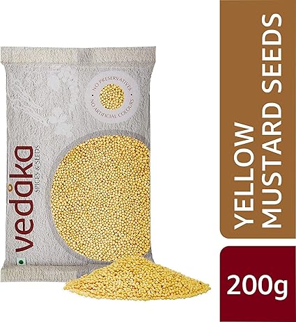 Amazon Brand - Vedaka Yellow Mustard Seeds, 200g