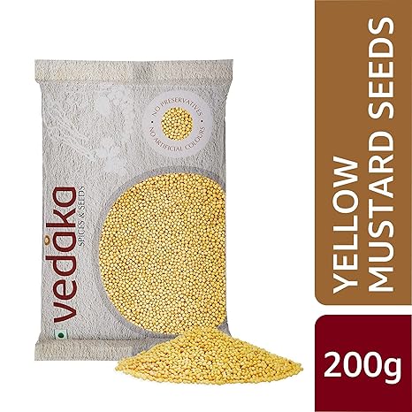 Amazon Brand - Vedaka Yellow Mustard Seeds, 200g