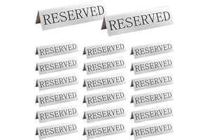 20 Pcs Table Reserved Signs, Double Sided Metal Table Reservation Cards, Formal Party Supplies for Wedding Reception, Christm