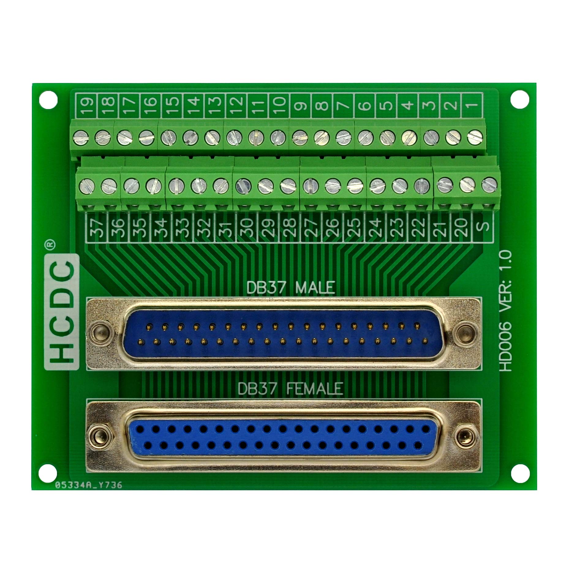 D-SUB Male-Female Breakout Board Terminal Block Interface Module (DB37)