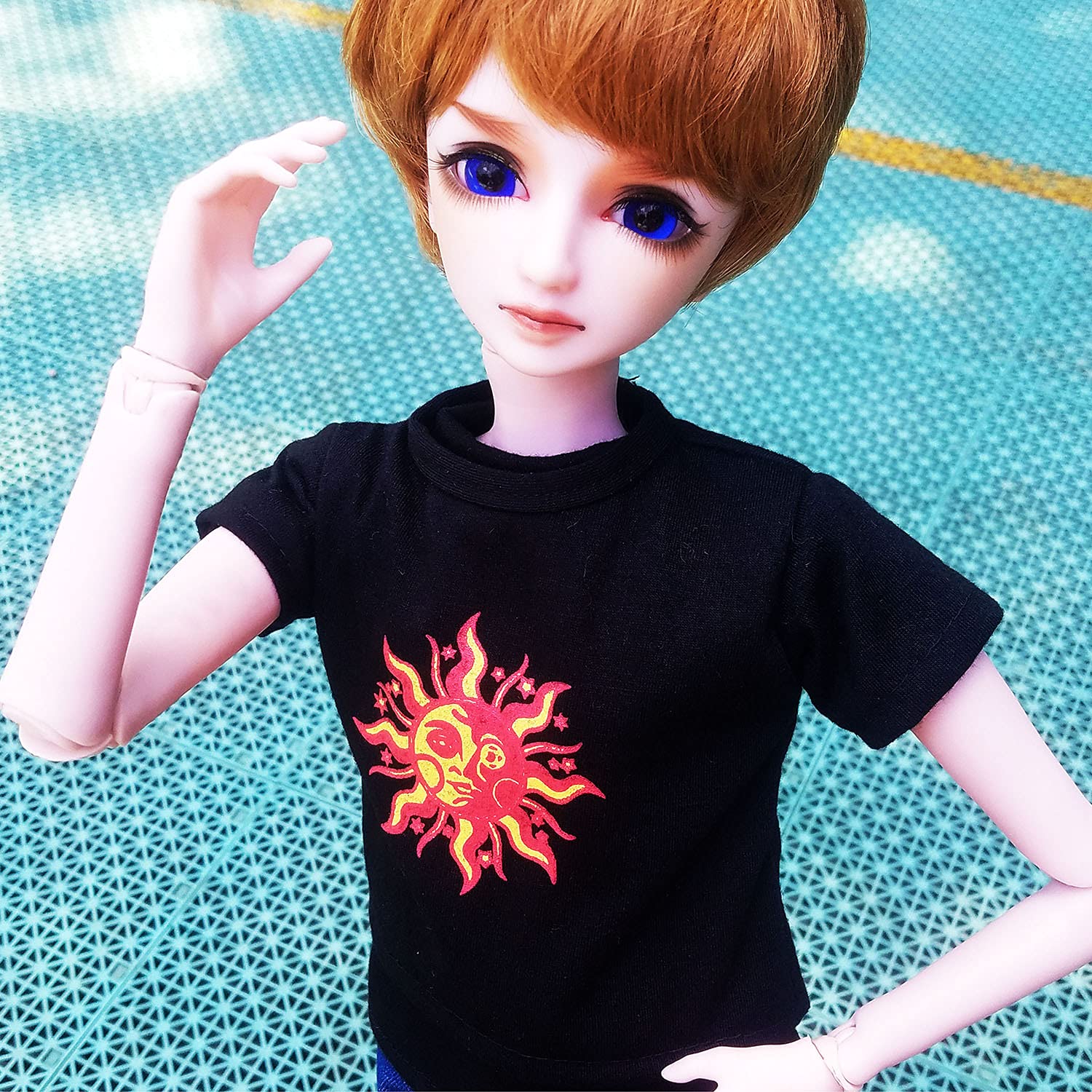 EVA BJD Full Set Photographer Jack 1/3 BJD Doll 22inch Male Boy Doll Ball Jointed Dolls + Makeup + Clothes + Pants + Shoes + Wigs + Doll Accessories