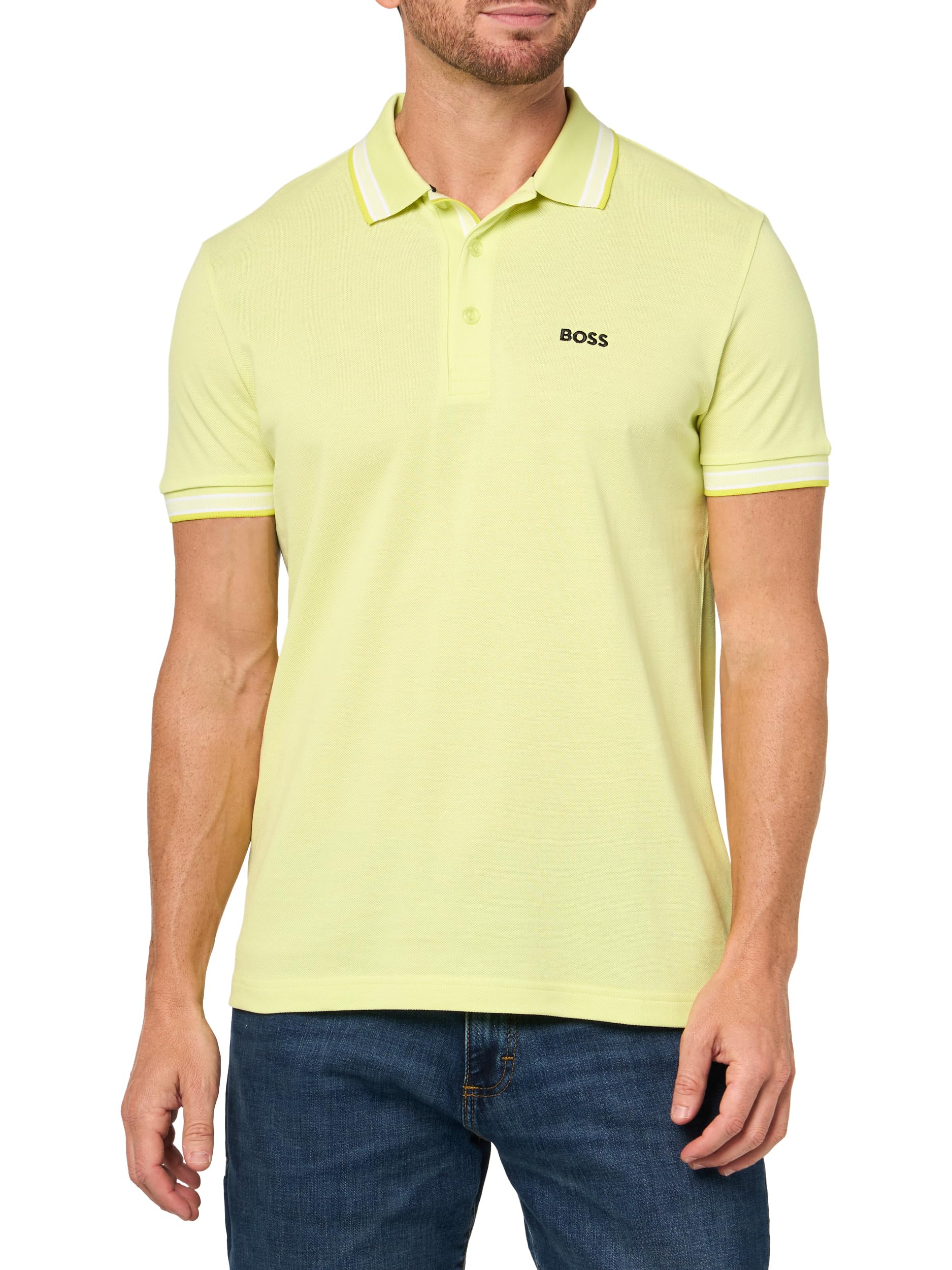 BOSS, Paddy Short Sleeve Polo Shirt, Sunny line, M Image