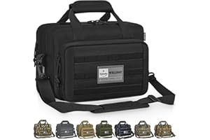WELIDAY Gun Range Bag, Tactical 2 Pistol Bag for Handguns and Ammo, Firearm Shooting Case with Multi-Pockets, Duffle Bag for Shooting & Outdoor Hunting