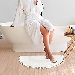 Savi Home Half Circle Bohemian Bathroom Rug with