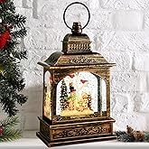 Cardinal Snow Globe, Christmas Snowman Musical Snow Globe Lantern Lights with 6H Timer Battery & USB Powered, Retro Style Holiday Glitter Globe for Xmas Home Decoration Holiday Party Gifts