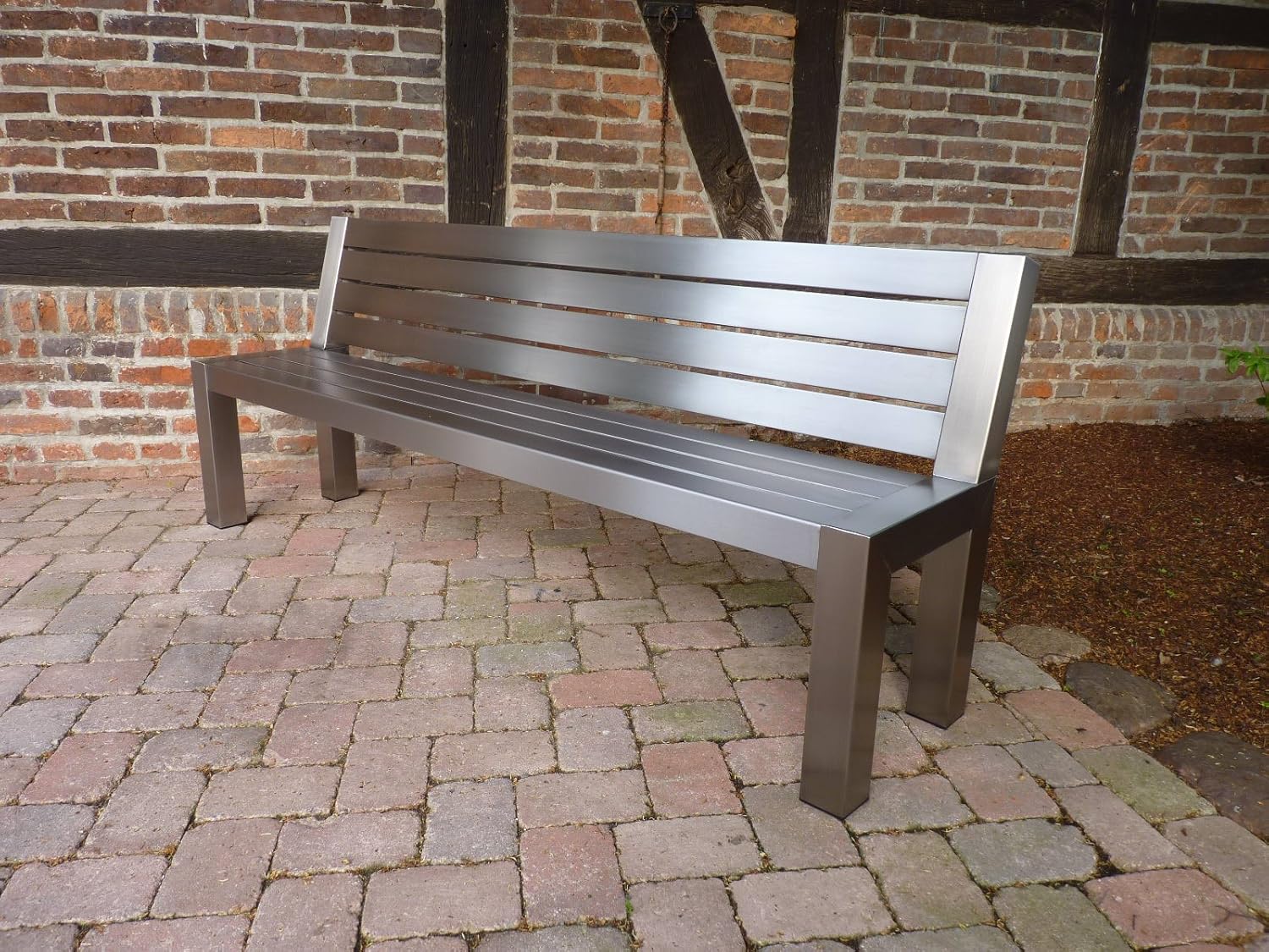 Edelstahl Gartenbank mit Rückenlehne günstig