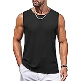COOFANDY Men's Casual Tank Tops 2 Pack Knit Sleeveless Shirt Summer Muscle Tank Shirt Soft Textured Tee