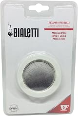 Bialetti Moka Seal and Aluminum Filter 72mm for 6 Cup Coffee Makers